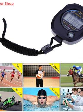 LCD Digital Stopwatch Sport Timer Stop Watch with String Mul