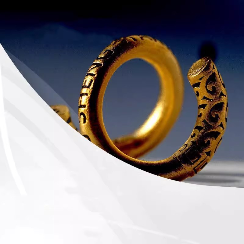 镀18k色金箍棒文玩橄榄核素籽卡扣复古精致百搭经典设计diy配件