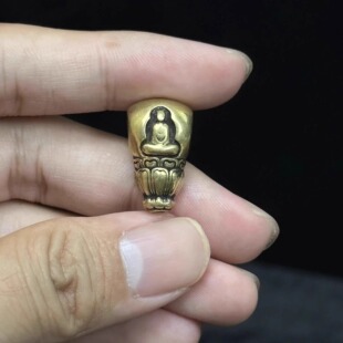 藏式复古 无相佛黄铜三通手串佛珠金刚菩提配饰手工diy莫高窟藏佛