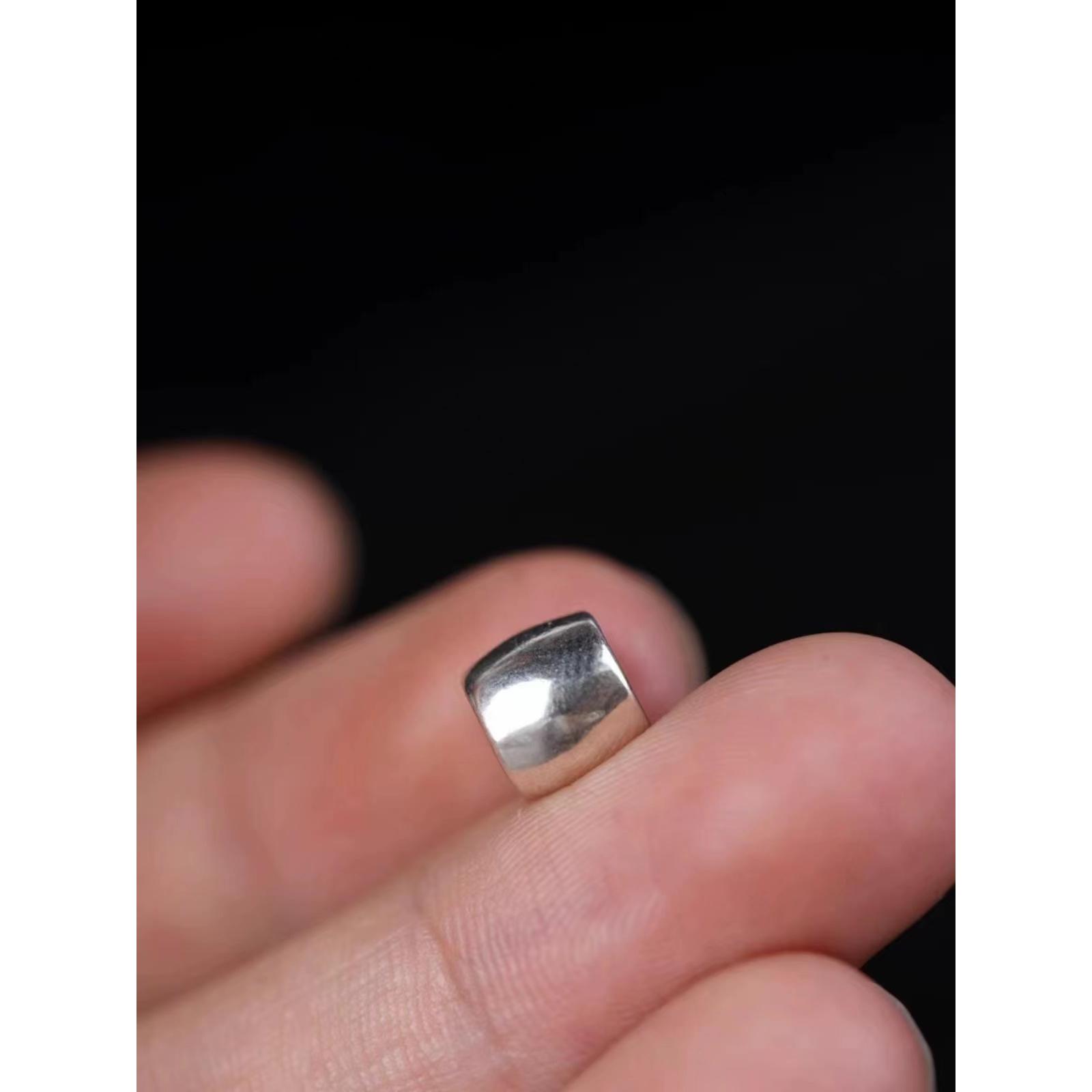 7mm藏式纯银实心素面款文玩手串配珠散珠顶珠腰珠DIY经典百搭款