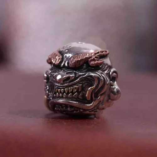 新款藏式银925怒僧恶僧文玩隔珠