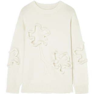 H·GENTEEL荷高新款春装女别致立体风筝图案舒适圆领针织衫