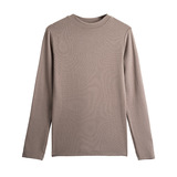 打底衫女显瘦内搭高级感正肩纯色长袖T恤外穿立领上衣，女装T恤，搜酷衣阁