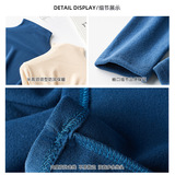 半高领德绒秋冬加绒磨毛长袖打底衫女士内搭t恤中领修身显瘦上衣，保暖内衣，搜酷衣阁