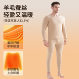 冬季羊毛秋衣秋裤男士套装加绒加厚棉毛衫打底内搭保暖内衣，保暖内衣，搜酷衣阁