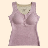 无痕V领紫色/羊毛贴片款