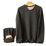 驼绒保暖套装中老年人男士冬季加绒加厚内穿发热防寒打底秋衣秋裤，女装职业装，搜酷衣阁