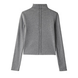 W半高领天丝莱赛尔打底衫女秋冬设计感小众韩系灰色内搭长袖上衣，保暖内衣，搜酷衣阁