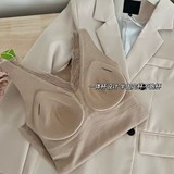 莱赛尔羊绒秋冬保暖背心蕾丝内衣女提拉带胸垫磨毛打底衫上衣修身，保暖内衣，搜酷衣阁