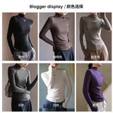 W秋冬季新款半高领打底衫女式设计感收腰显瘦气质内搭上衣，保暖内衣，搜酷衣阁