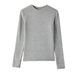 W仿羊绒小立领长袖打底衫女内搭显瘦高级感时尚洋气磨毛上衣，女装T恤，搜酷衣阁