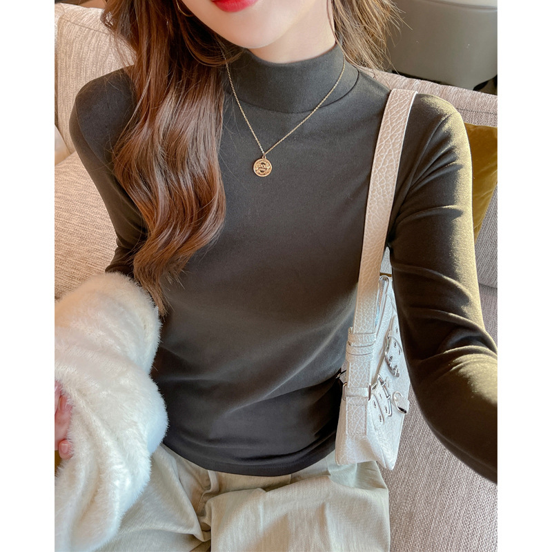 基础款百搭半高领长袖t恤女内搭打底衫显瘦高级感可外穿上衣,女装T恤,搜酷衣阁 基础款百搭半高领长袖t恤女内搭打底衫显瘦高级感可外穿上衣,女装T恤,搜酷衣阁