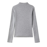 W白色半高领磨毛打底衫女秋冬韩版天丝莱赛尔高级感纯色内搭长袖，保暖内衣，搜酷衣阁