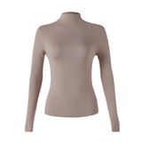 半高堆堆领女士打底衫春秋款内搭长T恤2026新款修身小立领打底女，保暖内衣，搜酷衣阁