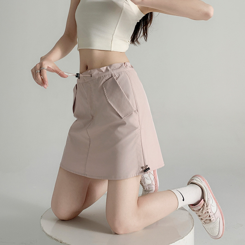 辣妹工装裙女夏季新款宽松休闲a字短裙高腰美式小个子包臀半身裙，女装半身裙，搜酷衣阁