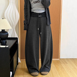 加绒撞色香蕉裤女冬季2026新款加厚显瘦裤子女士冬宽松弯刀阔腿裤，女装休闲裤，搜酷衣阁