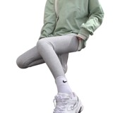 新款竖条螺纹打底裤内外穿女款高腰显瘦保暖高弹无痕九分秋裤，女装打底裤，搜酷衣阁