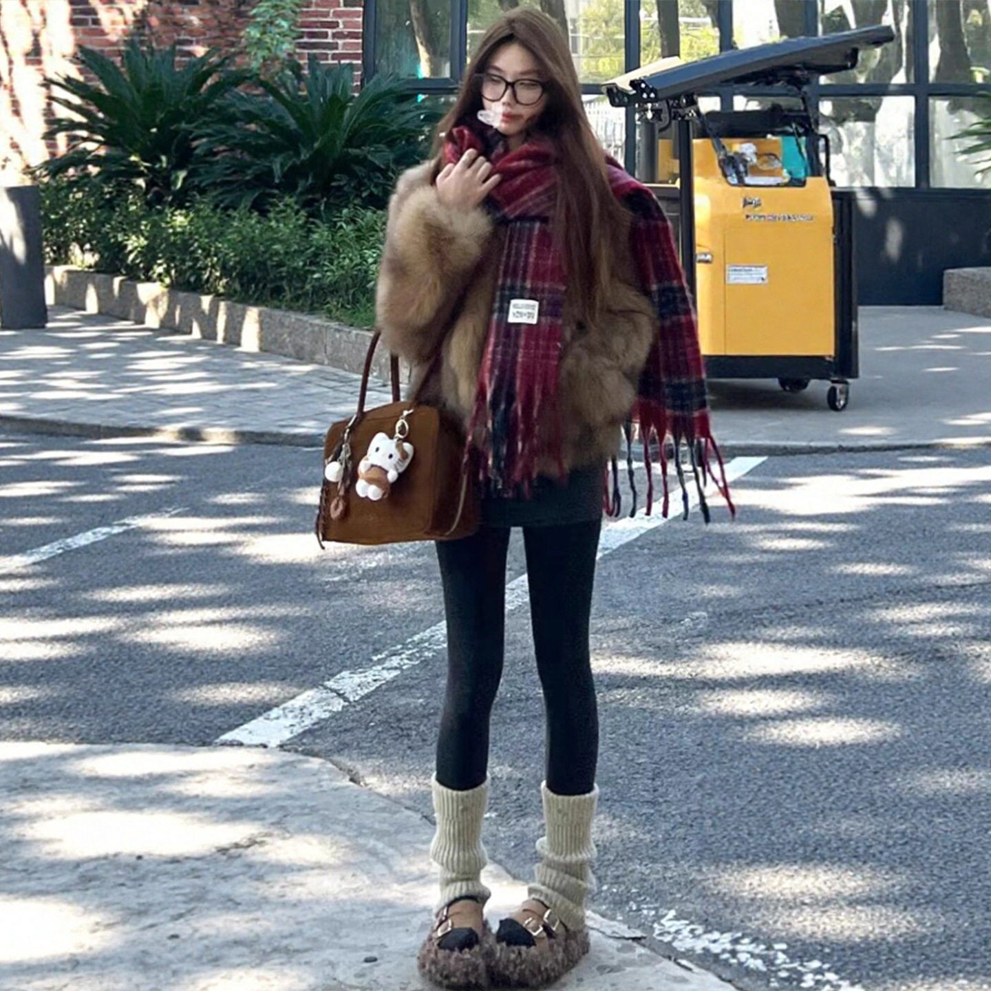 羊羔绒秋裤女款2026新款冬加绒加厚保暖裤内外穿棉毛裤羊绒打底裤，女装打底裤，搜酷衣阁