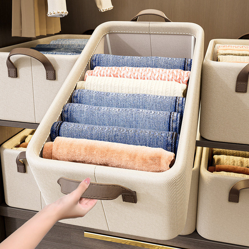 婴儿宝宝衣服收纳盒家用衣柜分层整理神器裤子衣物储物筐折叠布艺,收纳整理,收纳筐,淘宝优惠券,粉丝福利购,淘宝优惠卷