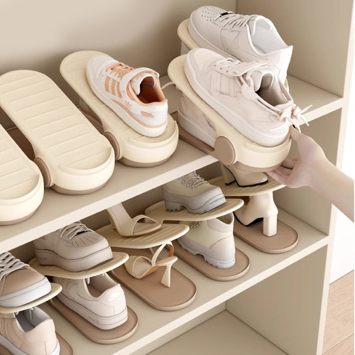 双层拖鞋架省空间可调节