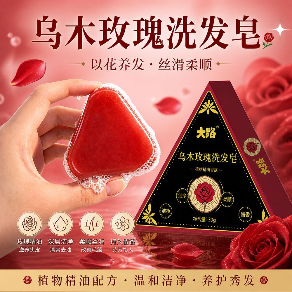 乌木玫瑰洗发皂控油去屑留香