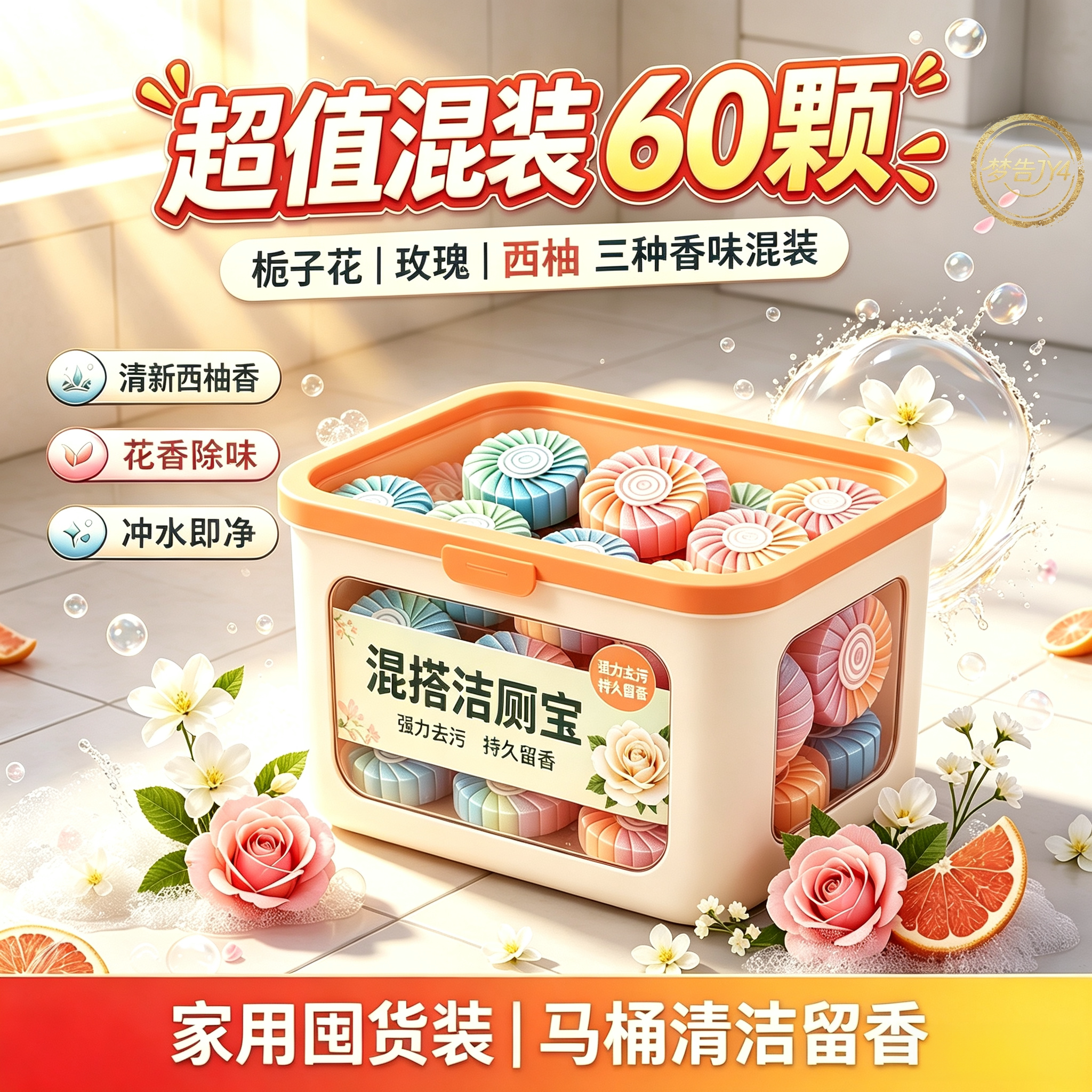 三种香味蓝泡泡洁厕宝除垢除臭