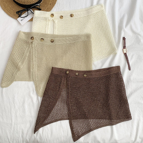 纯色镂空女士半身裙   Solid color hollow out women's skirt