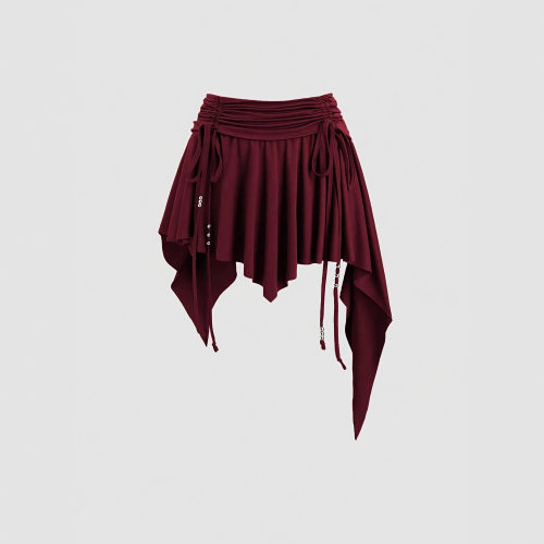 褶皱不对称女士半身裙   Asymmetric pleated women's skirt