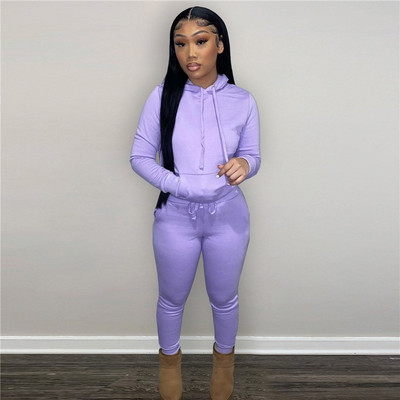 女士束带上衣铅笔裤运动服套装