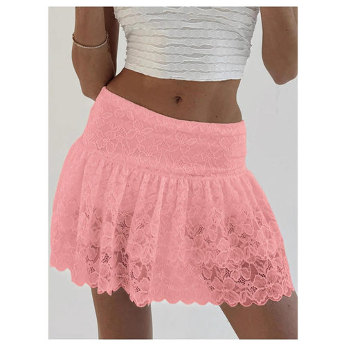 蕾丝拼接女士蛋糕短裙   Lace patchwork women's cake skirt