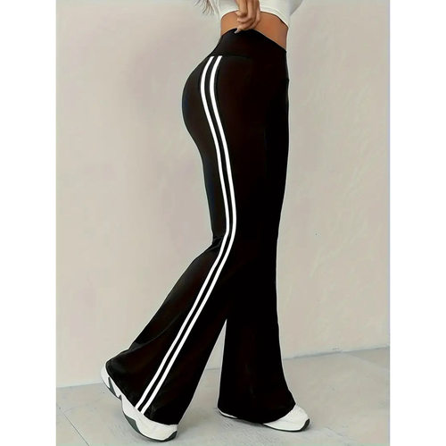 High waisted slim fit micro flared pants  高腰修身微喇裤女