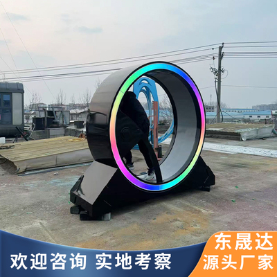 网红真人仓鼠跑轮滚筒跑步机商用健身房无动力游乐设备源头厂家批