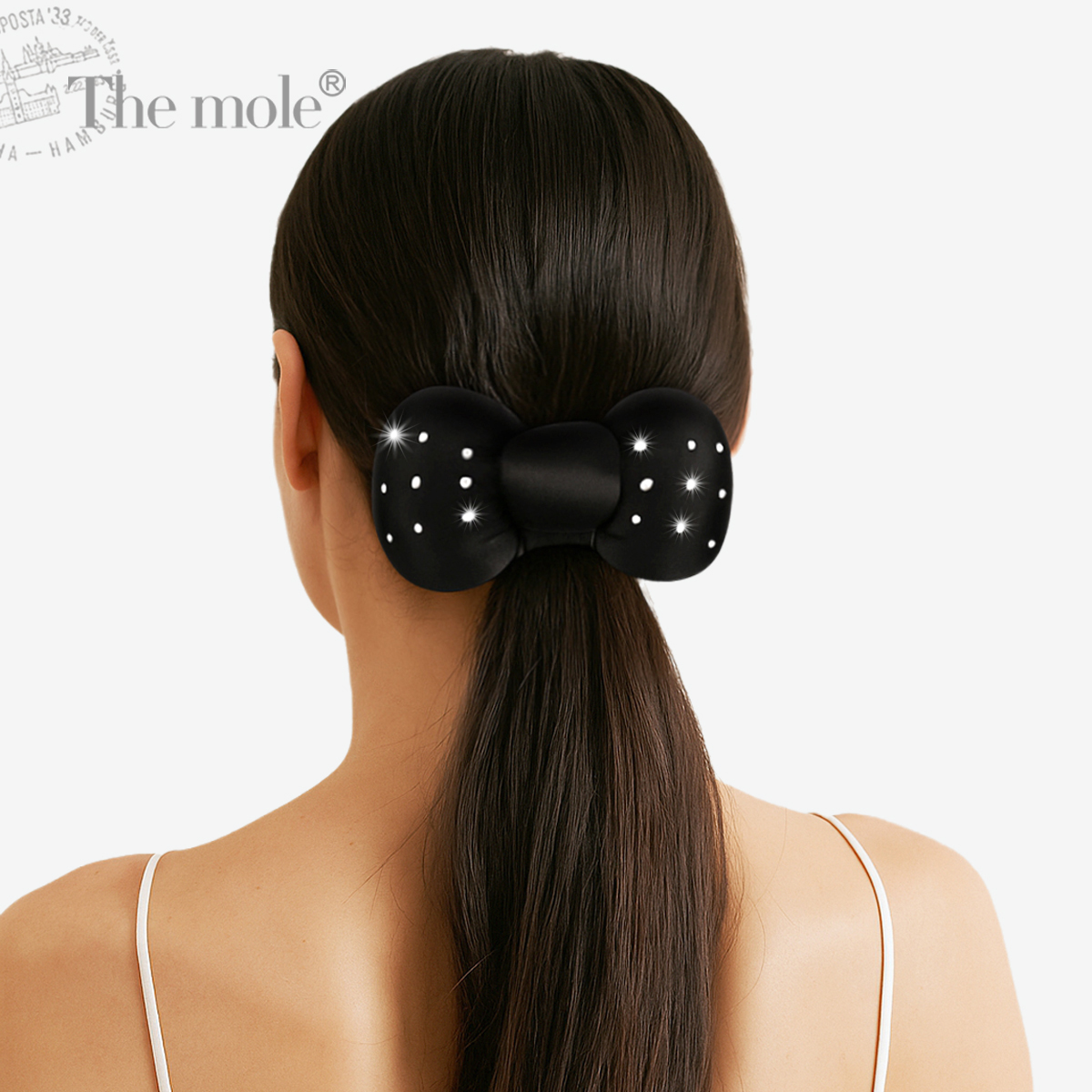 The mole水钻真丝发圈头绳猪大肠钻石皮筋扎头发绳高颜值气质2025