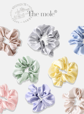 The mole真丝发圈头绳大号大肠皮筋女扎头发绳发饰四季多色2024