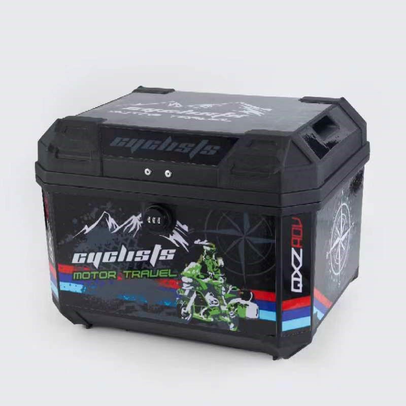 适用摩托车电动车通用密码锁尾箱摩托后备箱尾箱快拆防水塑料加厚