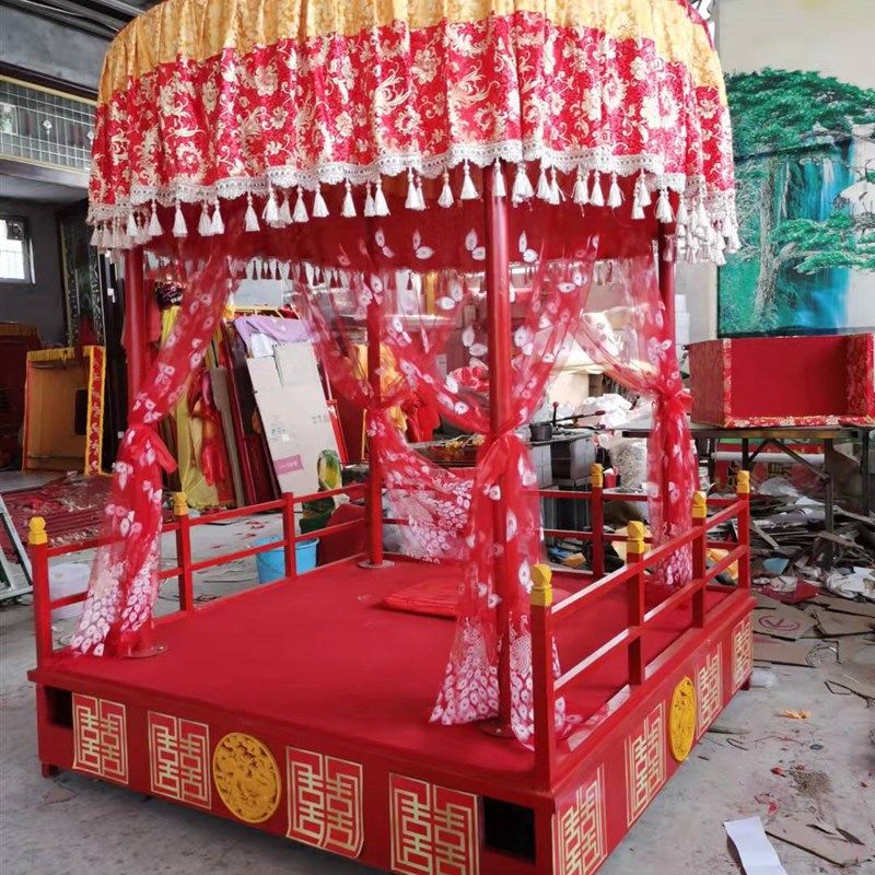 汉式凤撵步撵花轿步辇汉唐婚庆道具中式婚礼唐式轿子龙椅汉服唐装