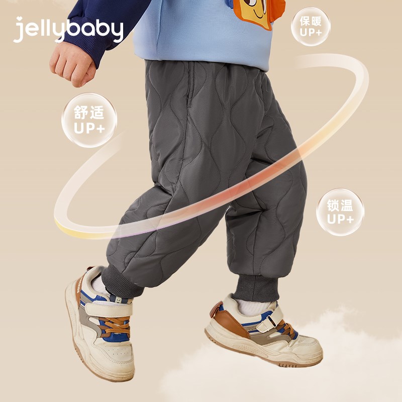 儿童裤子小男童冬季夹棉保暖休闲裤小女童外穿冬装2024宝宝束脚裤