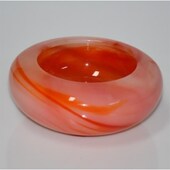 玛瑙红色琉璃玉石烟灰缸茶洗玉瓷时尚 创意送礼家居好用好清洗 个性