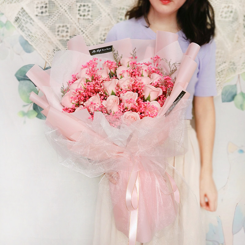 毕业大花束玫瑰向日葵香皂花干花花束生日拍照送女生闺蜜老师礼物