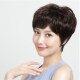妈妈假发女短发全真发短卷发中老年全头套式 长发套真人发丝自然型