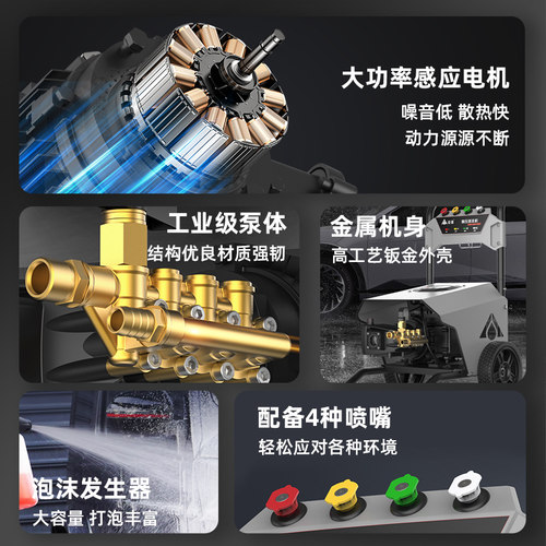安露220V高压商用洗车机工业清洗机洗车店水枪泵大功率洗地养殖场