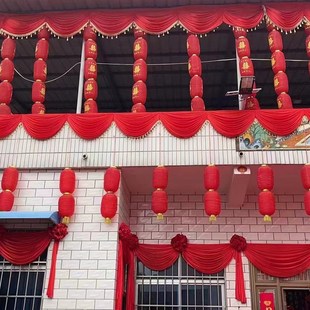 开业庆典布置婚庆婚礼成品背景纱幔吊顶幔头楼梯扶手布幔帘头水帘