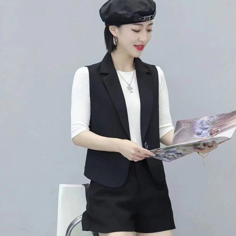 黑色西装马甲女外套二八月春装新款短款收腰修身显瘦外穿西服马夹,女装/女士精品,马夹,淘宝优惠券,粉丝福利购,淘宝优惠卷