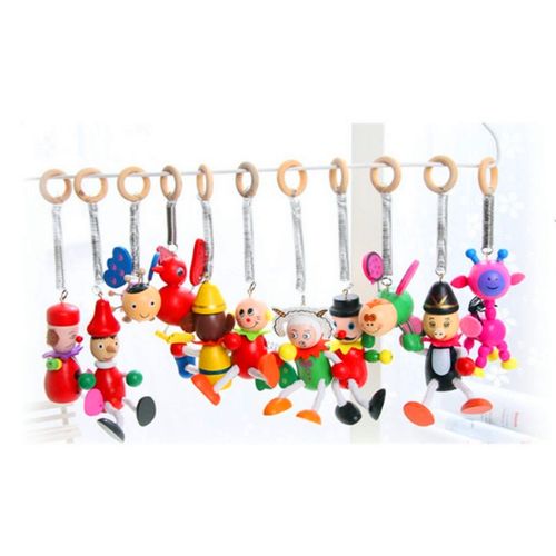 5个 动感小木偶 弹簧木偶 木制工艺品 工艺木偶 飞机弹簧人钥匙扣