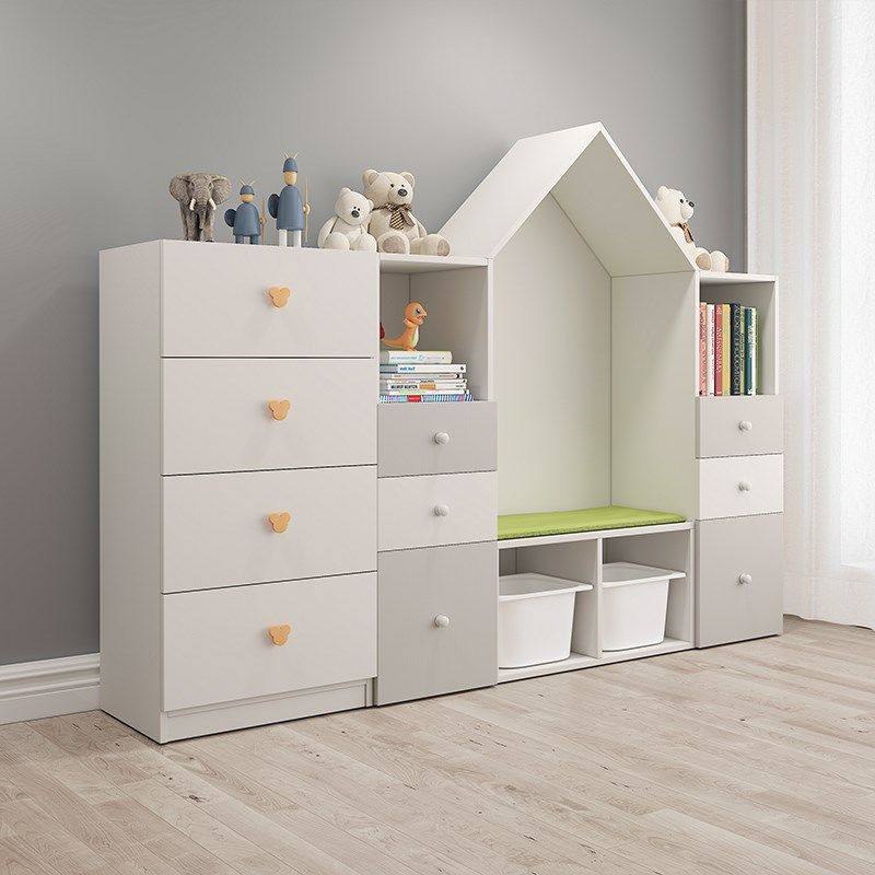 卡睿特儿童书架绘本架宝宝玩具收纳柜转角柜储物柜儿童房阅读书柜