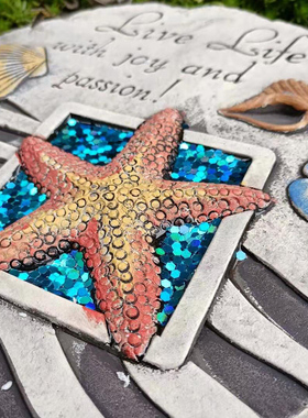 美式户外别墅草坪垫脚石海洋系列脚踏石庭院园林水泥脚踏石摆件