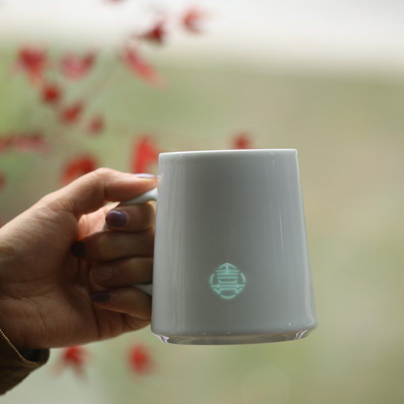 子木福到见喜陶瓷马克杯情侣对杯新年礼物景德镇定制礼品杯子