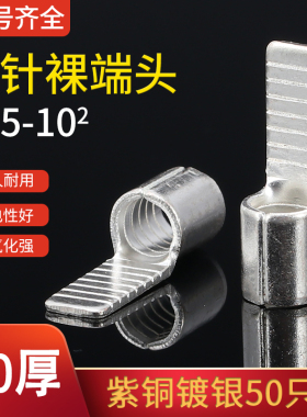 C45-10接线端子冷压端子 DZ47铜线耳 C45插针紫铜焊接50个装