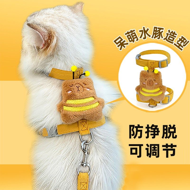 猫咪牵引绳防挣脱可调节遛猫绳子幼猫外出胸背带小猫链子宠物用品,宠物/宠物食品及用品,猫牵引绳,淘宝优惠券,粉丝福利购,淘宝优惠卷