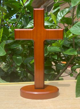 新款十字架形状摆件礼品实木浮雕各种造型桌面摆放创意19厘米送礼